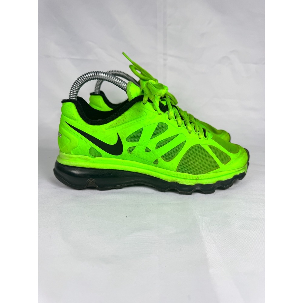 Nike Air Max 2012 488122-301 Kids US 4 Running Shoes Green Athletic Sneakers